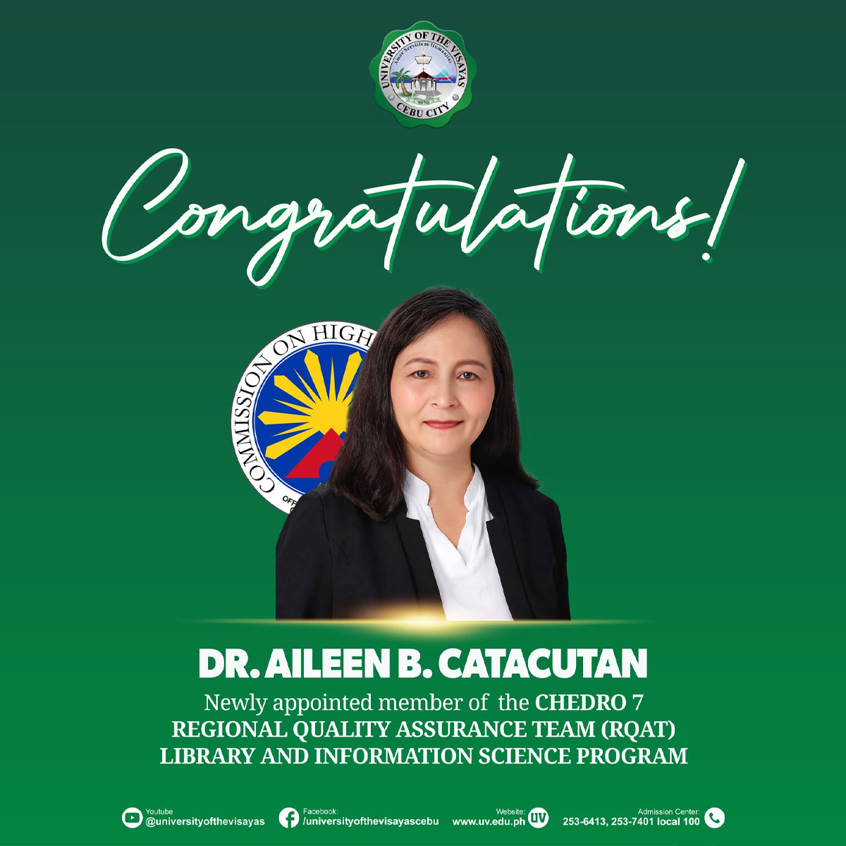 CHED Appoints Dr. Catacutan to Regional Quality Team