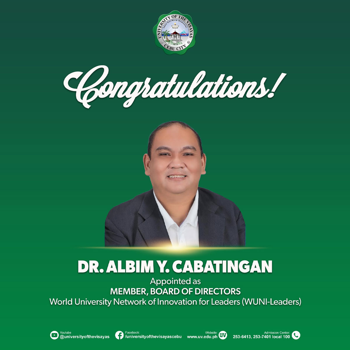 WUNI Appoints UV’s Dr. Cabatingan to Board of Directors