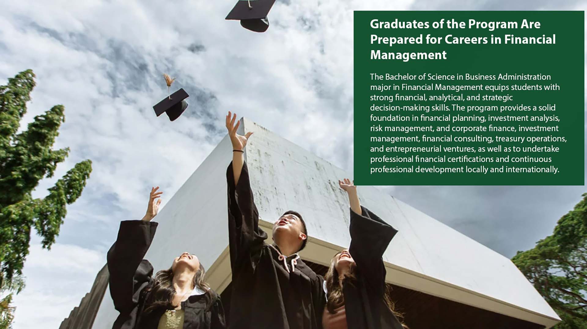 BSBA, major in Financial Management