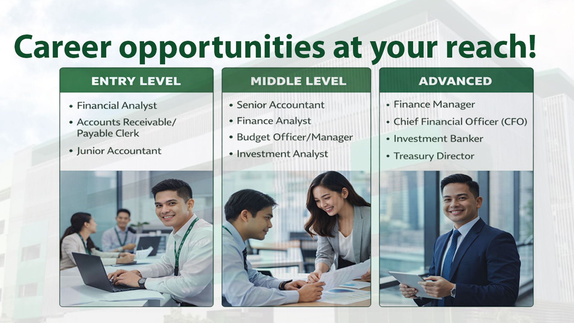 BSBA, major in Financial Management